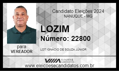 Candidato LOZIM 2024 - NANUQUE - Eleições