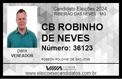 Candidato CB ROBINHO DE NEVES 2024 - RIBEIRÃO DAS NEVES - Eleições