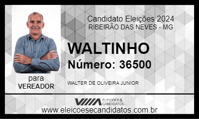 Candidato WALTINHO 2024 - RIBEIRÃO DAS NEVES - Eleições