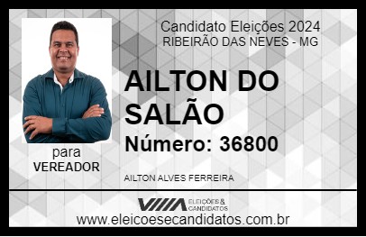 Candidato AILTON DO SALÃO 2024 - RIBEIRÃO DAS NEVES - Eleições