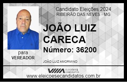 Candidato JOÃO LUIZ CARECA 2024 - RIBEIRÃO DAS NEVES - Eleições