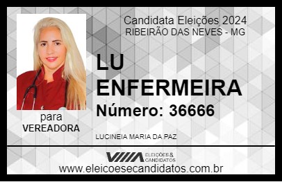 Candidato LU ENFERMEIRA 2024 - RIBEIRÃO DAS NEVES - Eleições