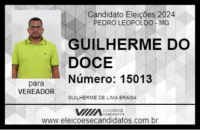 Candidato GUILHERME DO DOCE 2024 - PEDRO LEOPOLDO - Eleições