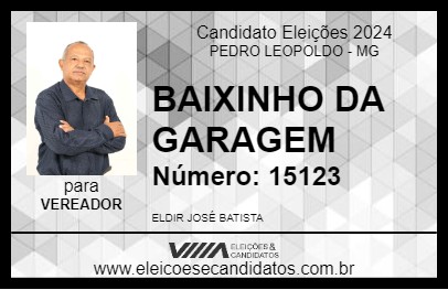 Candidato BAIXINHO DA GARAGEM 2024 - PEDRO LEOPOLDO - Eleições