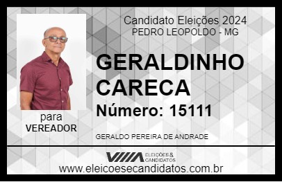 Candidato GERALDINHO CARECA 2024 - PEDRO LEOPOLDO - Eleições