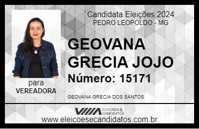 Candidato GEOVANA GRECIA JOJO 2024 - PEDRO LEOPOLDO - Eleições