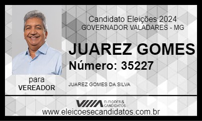 Candidato JUAREZ GOMES 2024 - GOVERNADOR VALADARES - Eleições