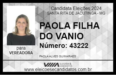 Candidato PAOLA FILHA DO VANIO 2024 - SANTA RITA DE JACUTINGA - Eleições