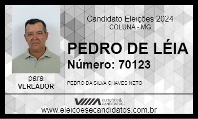 Candidato PEDRO DE LÉIA 2024 - COLUNA - Eleições