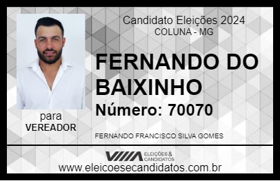 Candidato FERNANDO DO BAIXINHO 2024 - COLUNA - Eleições