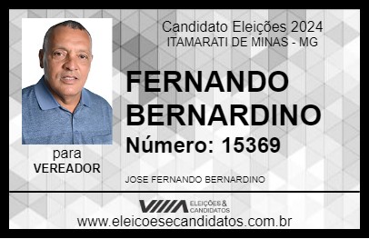 Candidato FERNANDO BERNARDINO 2024 - ITAMARATI DE MINAS - Eleições