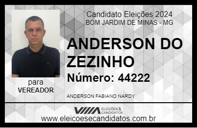 Candidato ANDERSON DO ZEZINHO 2024 - BOM JARDIM DE MINAS - Eleições