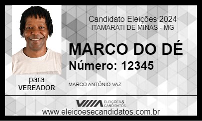 Candidato MARCO DO DÉ 2024 - ITAMARATI DE MINAS - Eleições