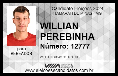 Candidato WILLIAN PEREBINHA 2024 - ITAMARATI DE MINAS - Eleições