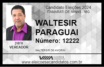 Candidato WALTESIR PARAGUAI 2024 - ITAMARATI DE MINAS - Eleições