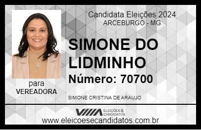 Candidato SIMONE DO LIDMINHO 2024 - ARCEBURGO - Eleições