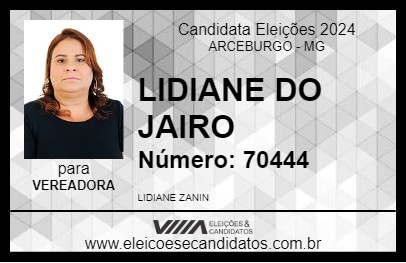 Candidato LIDIANE DO JAIRO 2024 - ARCEBURGO - Eleições