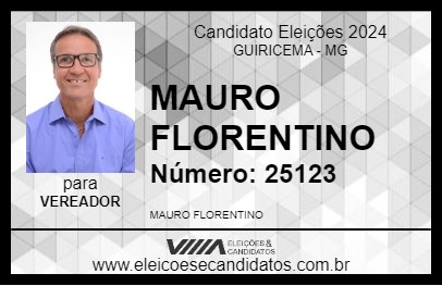 Candidato MAURO FLORENTINO 2024 - GUIRICEMA - Eleições