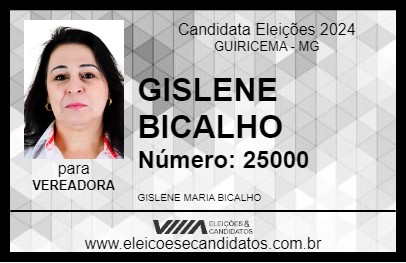 Candidato GISLENE BICALHO 2024 - GUIRICEMA - Eleições