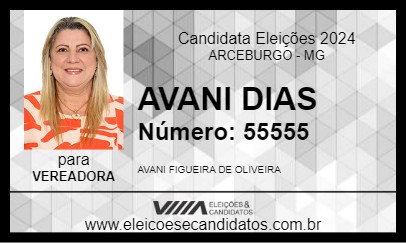 Candidato AVANI DIAS 2024 - ARCEBURGO - Eleições