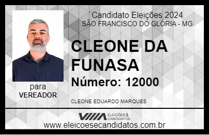 Candidato CLEONE MARQUES 2024 - SÃO FRANCISCO DO GLÓRIA - Eleições