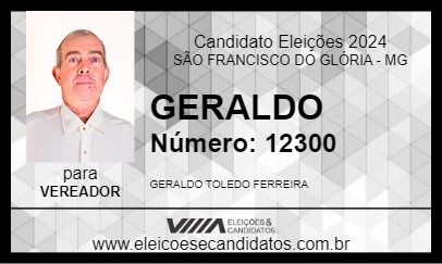 Candidato GERALDO 2024 - SÃO FRANCISCO DO GLÓRIA - Eleições