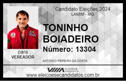 Candidato TONINHO BOIADEIRO 2024 - LAMIM - Eleições