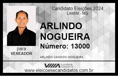 Candidato ARLINDO NOGUEIRA 2024 - LAMIM - Eleições