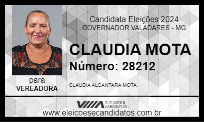 Candidato CLAUDIA MOTA 2024 - GOVERNADOR VALADARES - Eleições