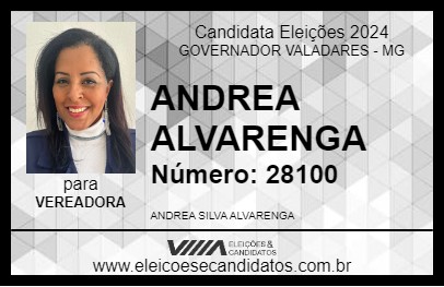 Candidato ANDREA ALVARENGA 2024 - GOVERNADOR VALADARES - Eleições