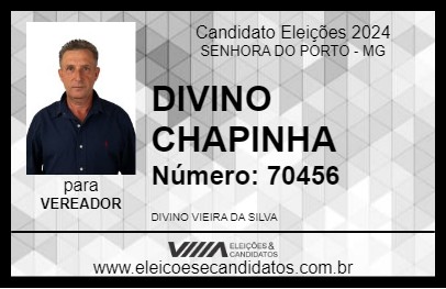 Candidato DIVINO CHAPINHA 2024 - SENHORA DO PORTO - Eleições