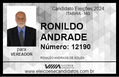 Candidato RONILDO ANDRADE 2024 - ITABIRA - Eleições