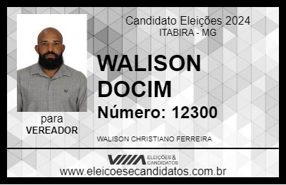 Candidato WALISON  DOCIM 2024 - ITABIRA - Eleições