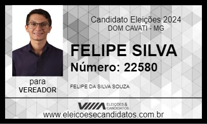 Candidato FELIPE SILVA 2024 - DOM CAVATI - Eleições