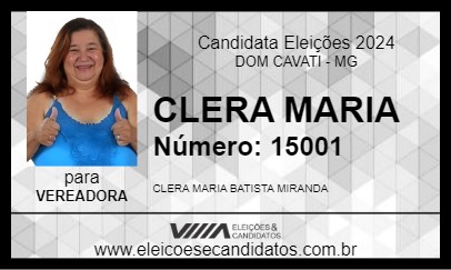 Candidato CLERA MARIA 2024 - DOM CAVATI - Eleições