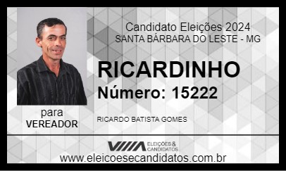 Candidato RICARDINHO 2024 - SANTA BÁRBARA DO LESTE - Eleições