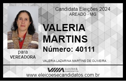 Candidato VALERIA MARTINS 2024 - AREADO - Eleições