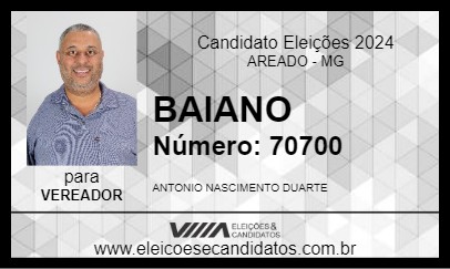 Candidato BAIANO 2024 - AREADO - Eleições