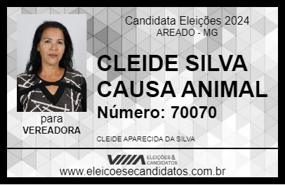 Candidato CLEIDE SILVA CAUSA ANIMAL 2024 - AREADO - Eleições