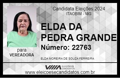 Candidato ELDA DA PEDRA GRANDE 2024 - ITAOBIM - Eleições