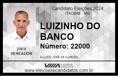 Candidato LUIZINHO DO BANCO 2024 - ITAOBIM - Eleições