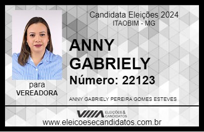 Candidato ANNY GABRIELY 2024 - ITAOBIM - Eleições