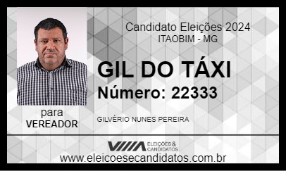 Candidato GIL DO TÁXI 2024 - ITAOBIM - Eleições