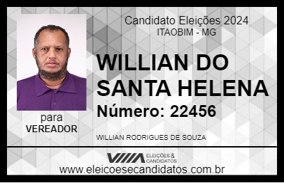 Candidato WILLIAN DO SANTA HELENA 2024 - ITAOBIM - Eleições