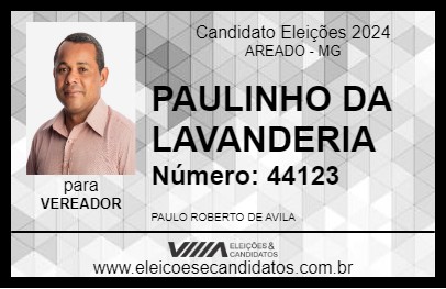 Candidato PAULINHO DA LAVANDERIA 2024 - AREADO - Eleições