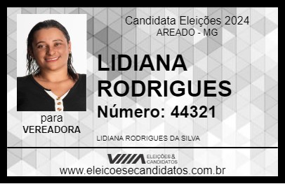 Candidato LIDIANA RODRIGUES 2024 - AREADO - Eleições