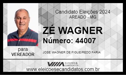 Candidato ZÉ WAGNER 2024 - AREADO - Eleições