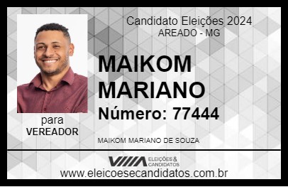 Candidato MAIKOM MARIANO 2024 - AREADO - Eleições