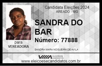 Candidato SANDRA DO BAR 2024 - AREADO - Eleições