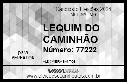 Candidato LEQUIM DO CAMINHÃO 2024 - MEDINA - Eleições